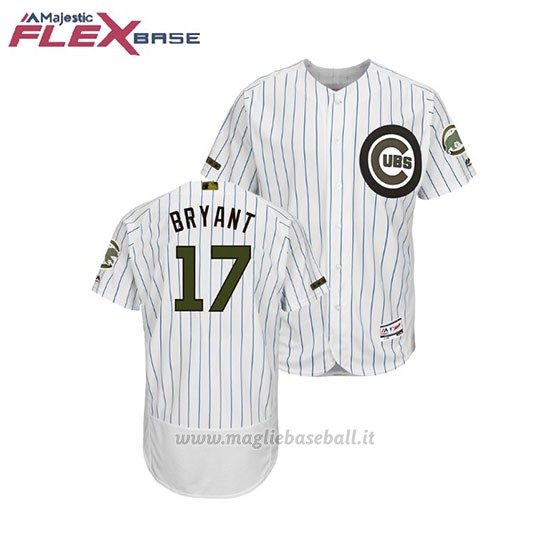 Maglia Baseball Uomo Chicago Cubs Kris Bryant 2018 Dia de los Caidos Flex Base Bianco